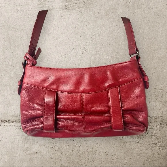 Whimsigoth Red Leather vampire y2k Shoulder Bag real leather purse. Romantic - Picture 2 of 5